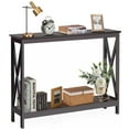 thumbnail image 1 of Giantex  Console Table, Sofa Side Table w/Heavy-Duty Support & X-Shaped, Narrow Accent Entryway Table, Espresso, 1 of 8