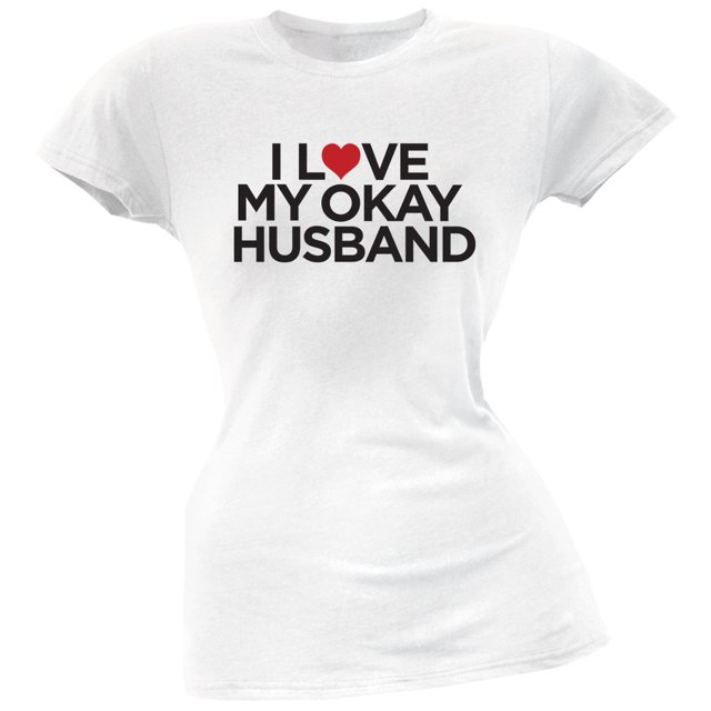 J'aime Mon Mari Okay T-Shirt Blanc Doux pour Juniors