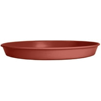 The HC Companies 14" Round Prima Plastic Plant Saucer - Indoor Outdoor Plant Trays for Pots - 14.17"x14.17"x1.69" in Clay