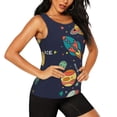 thumbnail image 2 of Vsdgher Space Print Tank Top Sports Vest Bra for Women Sports ,Performance Stretchy Quick Dry Sports Workout Running Top Vest with Removable Pads, 2 of 8
