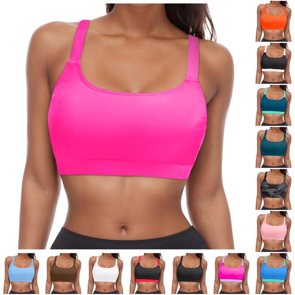 Bigetiay Bikini Tops For Women Sporty Adjustable Wide Straps Bathing Suit Top Minimalist Swimwear Top No Bottom, Size L