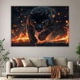 thumbnail image 6 of Mudket Framed Panther with Orange Eyes Canvas Wall Art, Cool Leopard Print Wall Decor, Wild Animal Wall Art Ready to Hang - 12"L x 8"W, 6 of 10