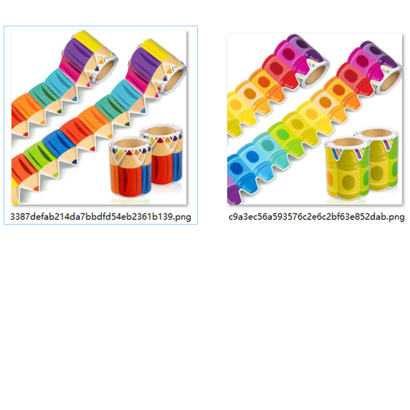 Clearance Under $2, Colorful Pencil Border Sticker Roll for Bulletin Boards and Walls #A (1Roll)