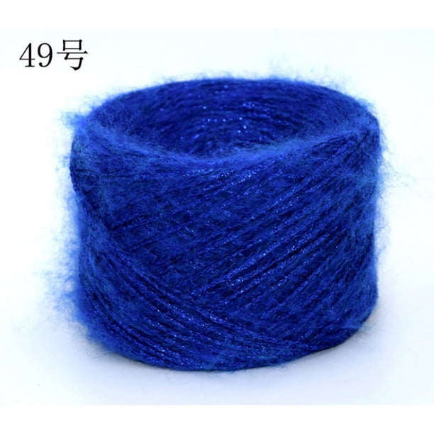 Nvzi Hilo suave y brillante de 50 g: hilo para crochet, tejido, paisajes, hilo para crochet, azul oscuro B