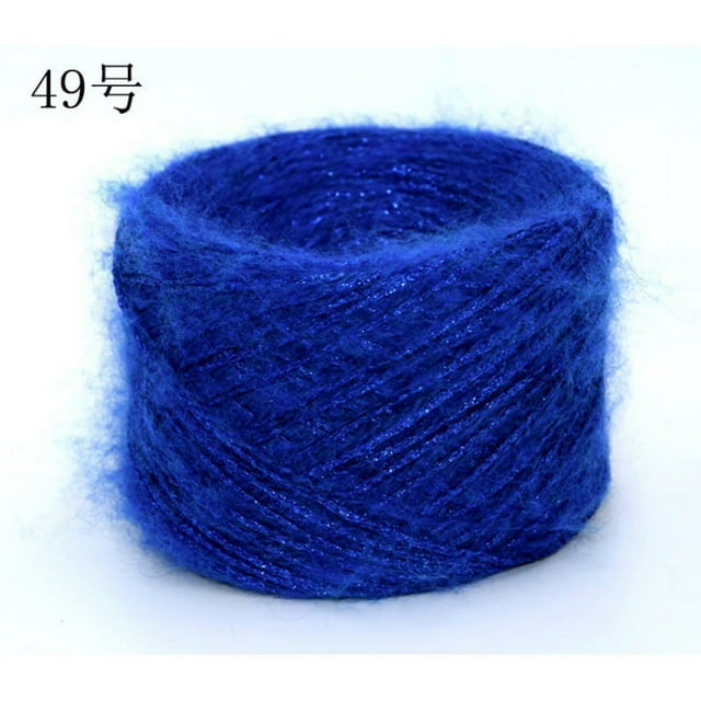 Nvzi Hilo suave y brillante de 50 g: hilo para crochet, tejido, paisajes, hilo para crochet, azul oscuro B