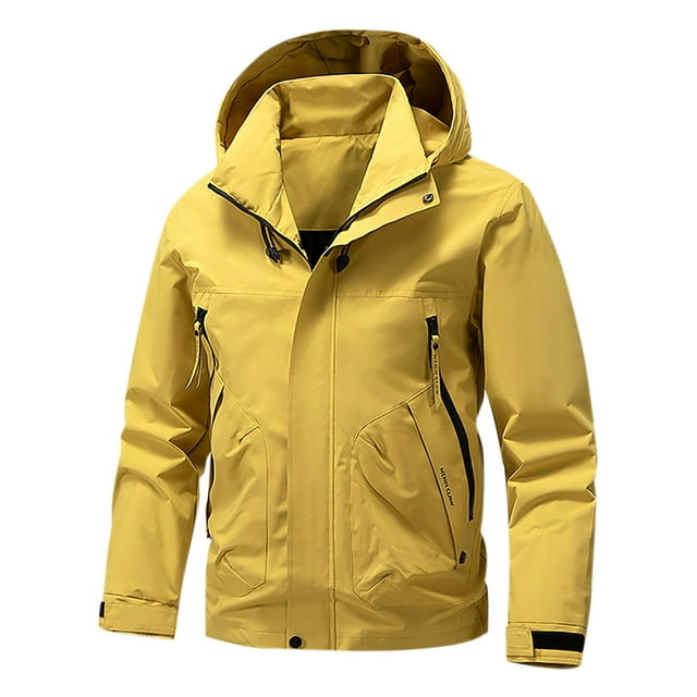 Veste à Capuche à Manches Longues Jaune Moutarde pour Hommes Hiver Automne Piste Gym Décontracté Course Sortie Mince avec Capuche Veste de Base Tenue à Capuche Hommes 2025 Vêtements Coupe Régulière Y2K TG