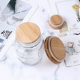 thumbnail image 2 of Aiihoo Bamboo Mason Jar Lids Wide Mouth Storage Canning Jar Caps , Mini Regular Mason Jar Cover Wood Color H 100mm, 2 of 7