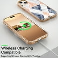 thumbnail image 4 of Casetego for iPhone 15 Plus Case,Shiny Bling Marble Full Body Protective Support Wireless Charing Bumper Rugged Anti-Scratch Hybrid Rubber Case Cover,White Gold, 4 of 6