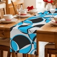 thumbnail image 5 of Blue Geometric Table Runner 72 Inches, Modern Abstract Lines Textured Bed Runner Dresser Scarves Tabletop for Indoor Outdoor Parties/Ceremony/Banquet, 13" x 72", 5 of 9