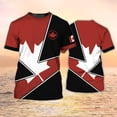 thumbnail image 1 of Canada National Flag Printed T Shirt For Men Red Maple Leaves Pattern T-Shirts Comfortable Breathable Summer O-neck Short Sleeve, 1 of 5