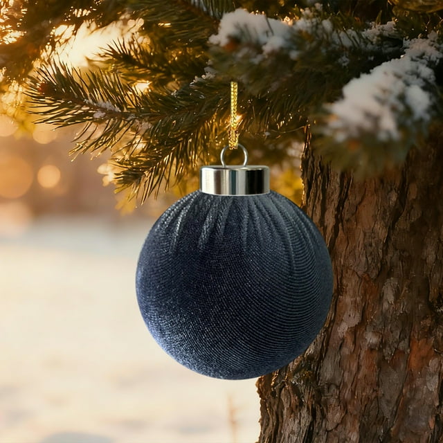 Rapeiae 1pcs Christmas Balls Flocked Christmas Tree 2.4inch Ornaments Plastic Balls Xmas Hanging Ornaments Decoration
