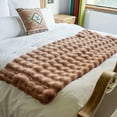 thumbnail image 4 of Home Soft Things Bubble Textured Faux Fur Throw Blanket, Cozy & Reversible, 60x70", Taupe, 4 of 11