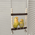 thumbnail image 5 of Bird Swing for Two Birds, Wooden Bird Swing with Bell Toy, Hanging Swing, Seat Swing for Small Birds and Parrots (15cm), 5 of 6