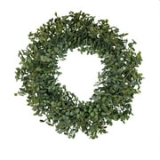 Mainstays 18in Indoor Artificial Boxwood Plant Wreath, Green Color. 0.6lb.
