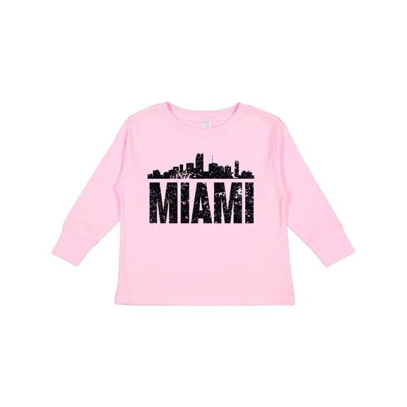 Inktastic Miami Skyline Grunge Boys or Girls Long Sleeve Toddler T-Shirt