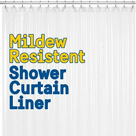BigFoot Shower Curtain Liner - 72 x 72 Heavy Duty PEVA Shower Liner with Rustproof Metal Grommet and 3 Magnetic Weights - Non-Toxic  Odor Free and Compatible with Standard Showers  Clear