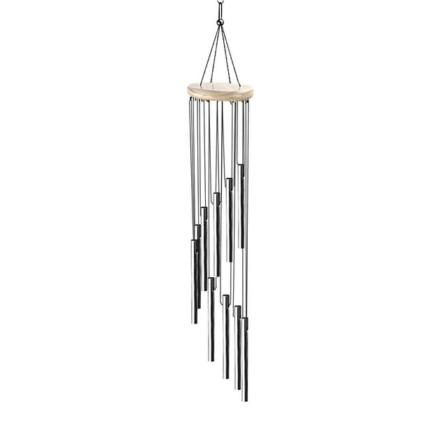Agiferg Metal 12-pipe Wind Chime Balcony Outdoor Courtyard Wall Clock