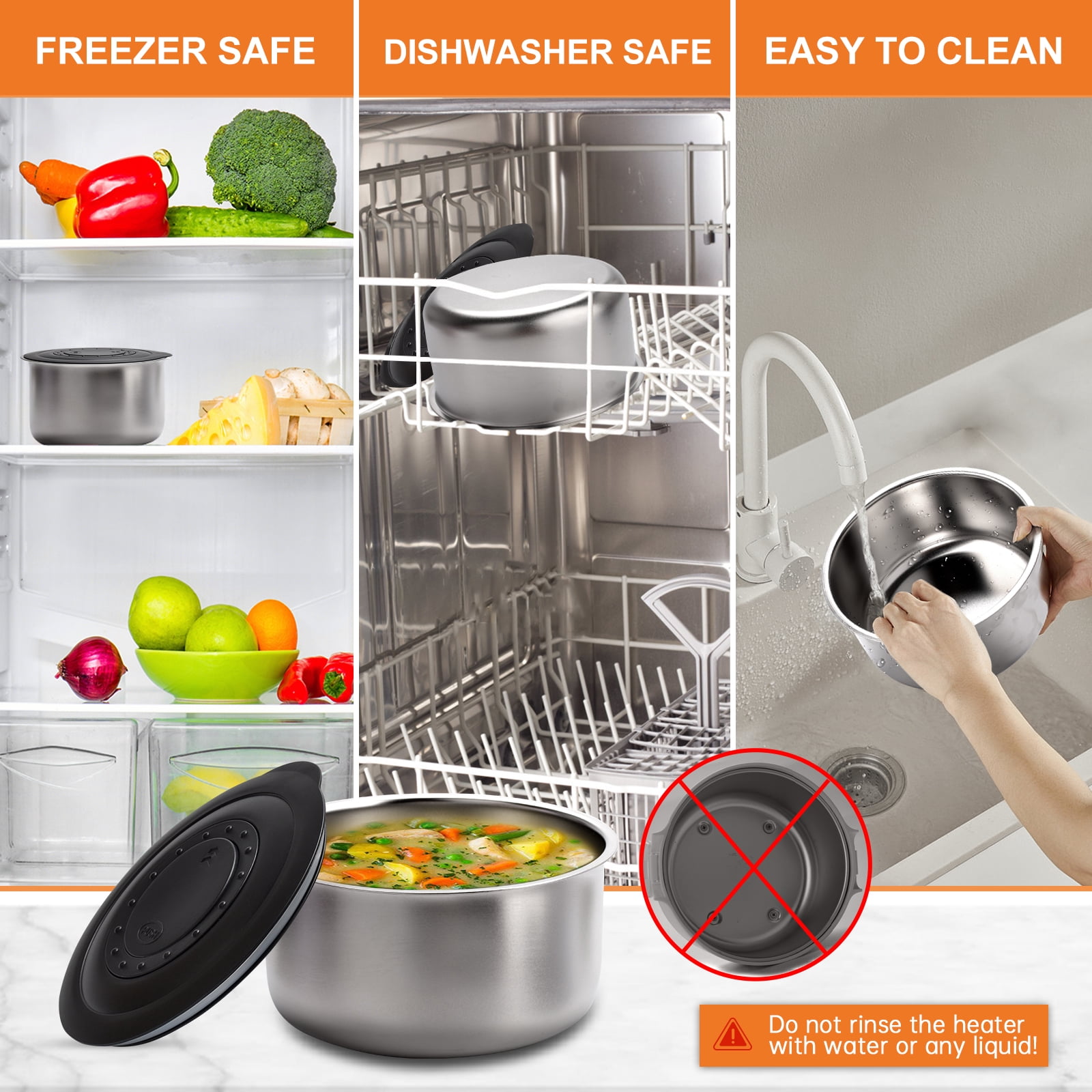 Aotto Electric Lunch Box Food Warmer, 39 oz Personal Food Heater 4 in 1 Heated Lunch Box for Office/Car/Truck/Travel, 12V/24V/110V/220V