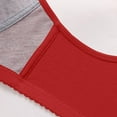 thumbnail image 5 of Elabch Up to 50% off Daisy Bra for Women Plus Size Front Button Closure Bras Older Women No Underwire Easy Close Bra Soft Cup Sleep Bra Full Coverage Everyday Bras Red 3XL, 5 of 6