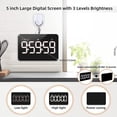 thumbnail image 3 of Temporizador digital de cocina para cocina, temporizador magnético con cuenta atrás/arriba, temporizador para niños con pantalla LED de 5 pulgadas, 3 brillo 4 volumen ajustable para Classroo, 3 of 5
