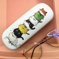 thumbnail image 2 of Boîte de Rangement pour Lunettes de Chat Dessin Animé Portable Motif Chat Rond Mignon en Cuir PU Accessoires de Lunettes Boîte de Rangement, 2 of 4