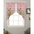 thumbnail image 2 of Easter Day Swag Valances for Windows, Easter Bunny Easter Eggs Daisy Plaid Pink Rod Pocket Sheer Valances for Small Windows, Swag Toppers Light Filtering for Kitchen Living Room 2 Panels 36''x36'', 2 of 6