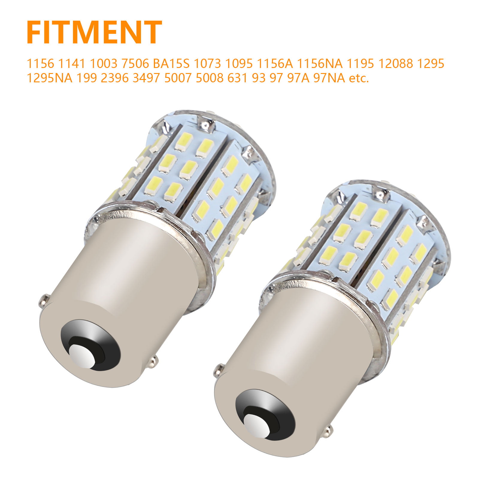 AOKEzl Extremely Bright 1156 1141 BA15S 7506 54-SMD 3014 LED Bulbs for Car Interior RV Camper 6000K Xenon White Pack of 20 