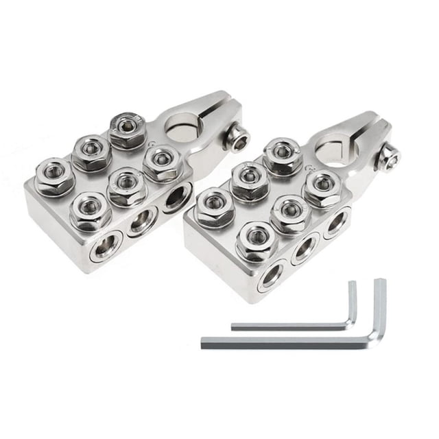 Abrazaderas para terminales de batería, calibre 2/4/6/8/10 AWG, 12 vías, D7P0, negativo, positivo, R1X0