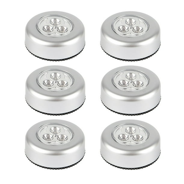 Paquete de 6 luces de grifo inalámbricas a batería, luces de noche táctiles con palo, lámpara táctil con palo, luz de empuje adhesiva para armarios, gabinetes, mostradores o cuartos de