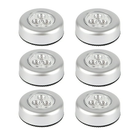 

6 Pack Tap Lights Battery-Powered Wireless Touch Night Lights Stick Tap Touch Lamp Stick-on Push Light for Closets Cabinets Counters or Utility Rooms Cordless Touch Light Batteris Not Included
