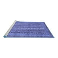 thumbnail image 2 of Ahgly Company Machine Washable Indoor Square Abstract Blue Modern Area Rugs, 5' Square, 2 of 4