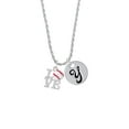 thumbnail image 2 of Delight Jewelry Love with Baseball Silvertone Script Initial Disc - Y - Charm Necklace, 20"+3", 2 of 4