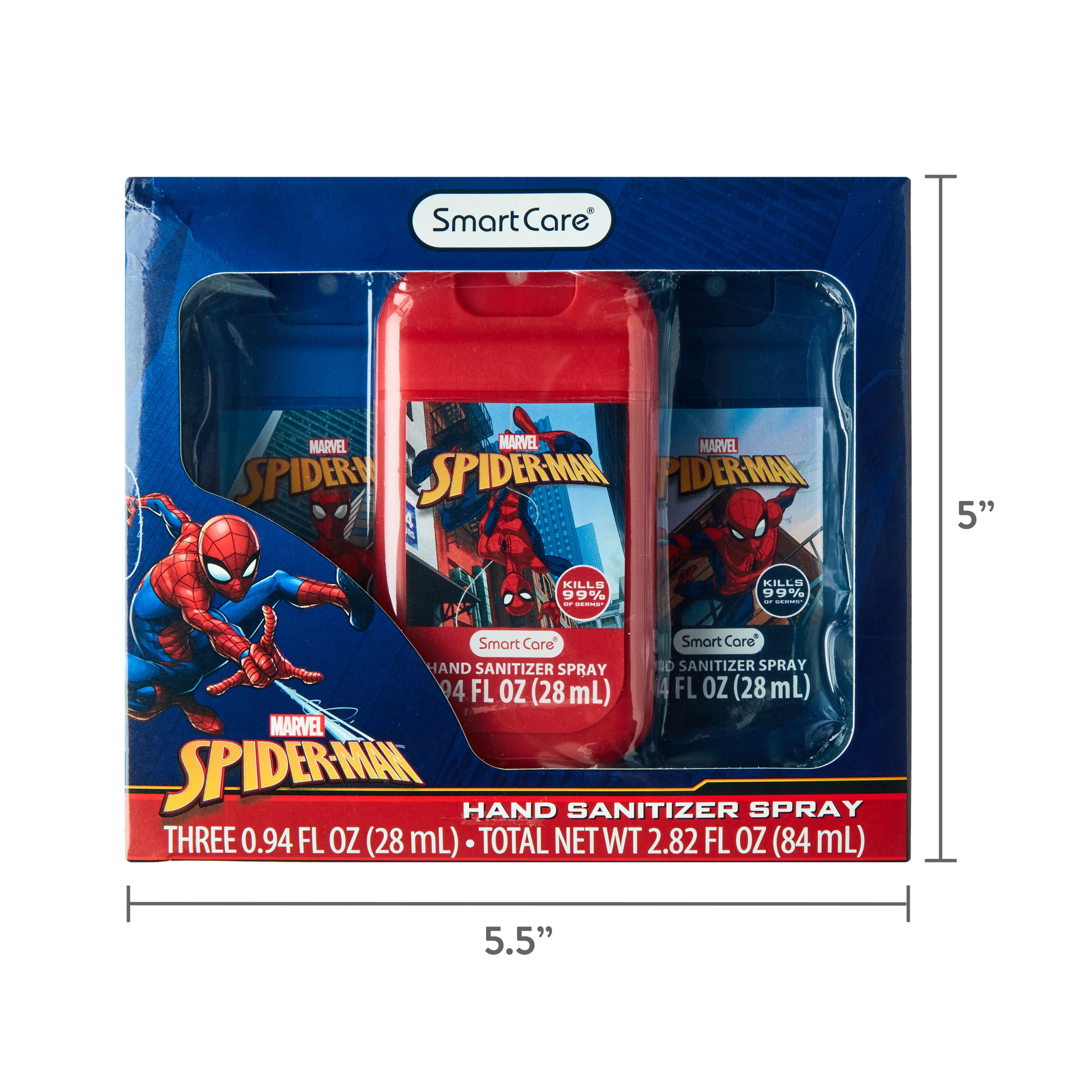Smart Care Spider-Man Hand Sanitizer Spray for Children, 3 Pack