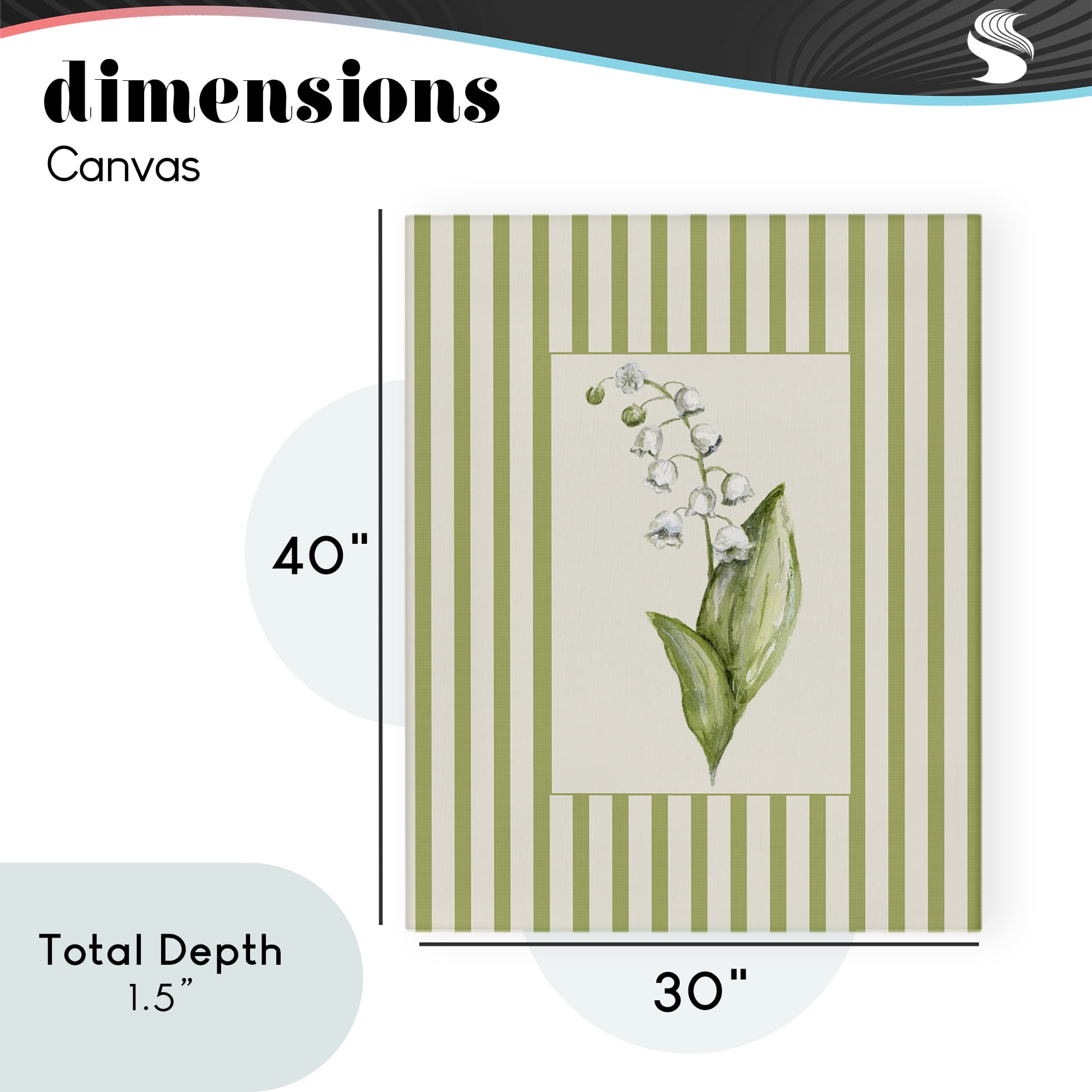 Striped Lily Of The Valley Canvas Wall Art, design by Lisa Wehmeyer