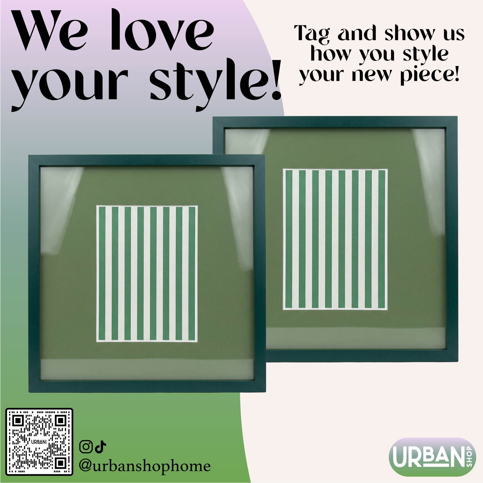 Urban Shop 12 x 12 Green Wood Picture Frames, 2-Pack, Displays 6 x 8 Photo with Mat