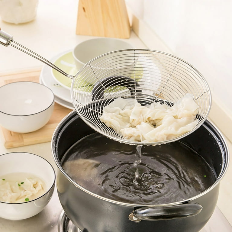 Wire Cooking Utensils Steel Wire Utensils Stainless Steel Strainer for Cooking And Frying Kitchen Utensils Wire Strainer Pasta Strainer Spoon