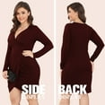 thumbnail image 6 of POSESHE Women's Deep V-Neck Plus Size Dress, Sexy Bodycon Wrap Dress, 6 of 6