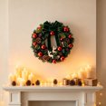 thumbnail image 5 of Kokovifyves 40cm Xmas Wreath for Front Door, 16 Inch Pine Cone Hanging Garland with Bows and Shiny Ornaments for Home Wall Holiday Decor, 5 of 7