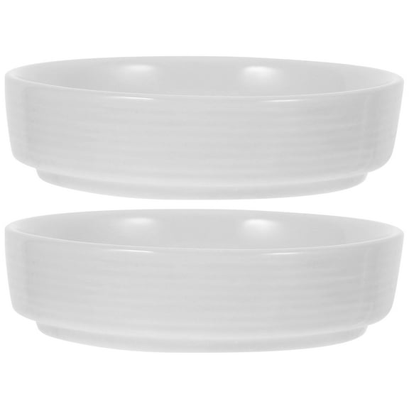 RENACLIPY Elegant White Ceramic Butter Dish Set 2 Pieces for Home Kitchen Condiment Bowls and Stylish