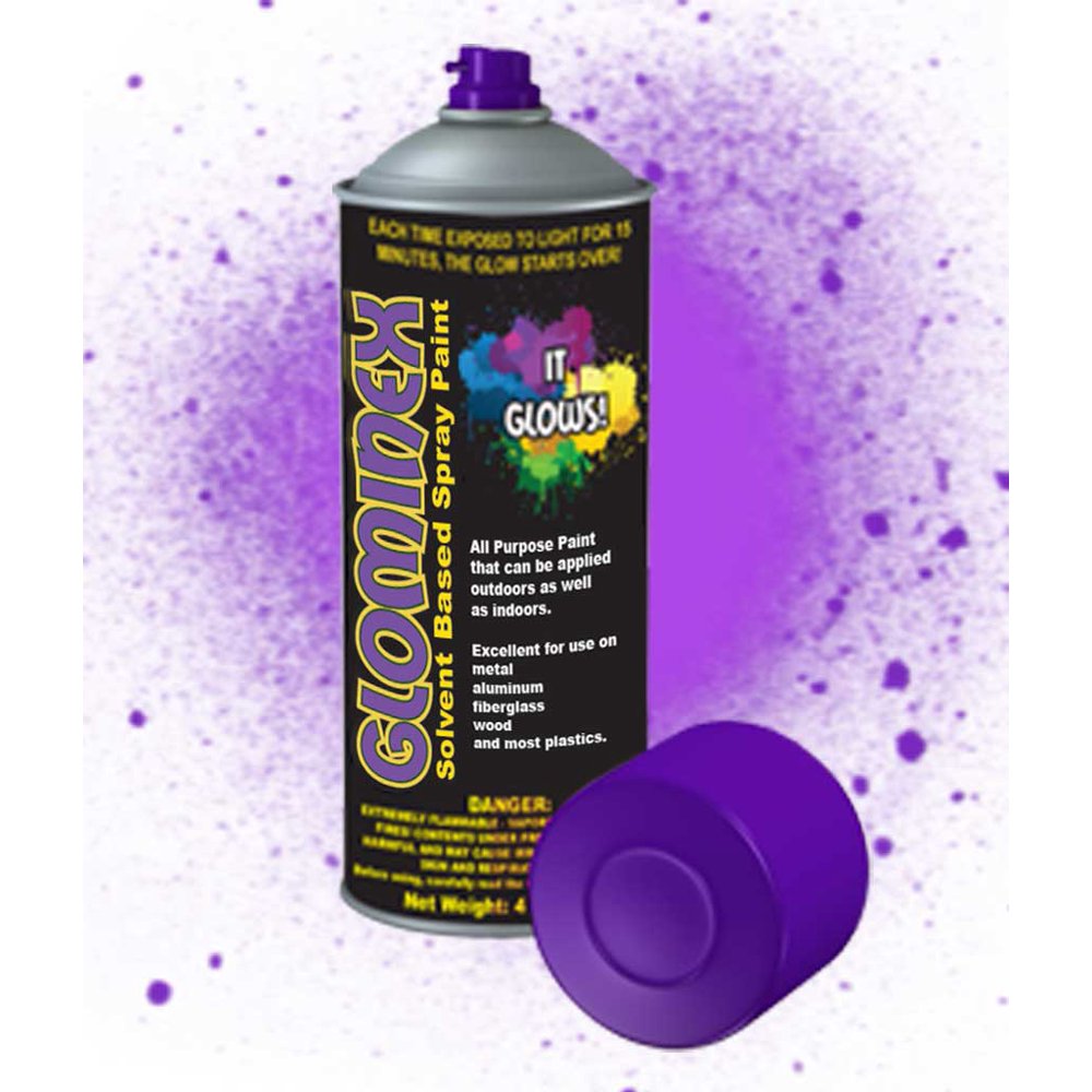 Glominex Glow Spray Paint 4oz Invisible Day Purple
