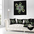 thumbnail image 3 of Designart Shiny Crystal Light Green Fractal Flower - Floral Throw Pillow - 16x16, 3 of 5