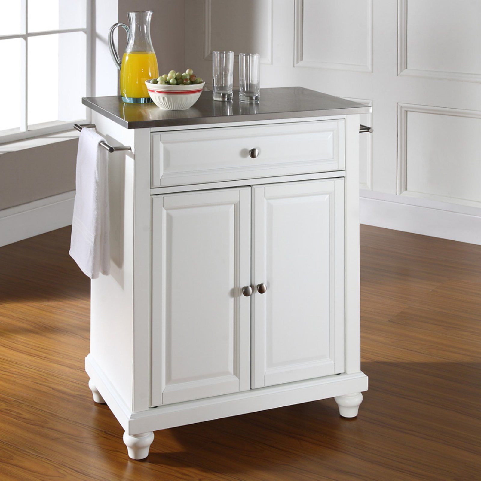 Crosley Furniture Cambridge Stainless Steel Top Portable Kitchen Island Stainless Steel Movable Kitchen Island