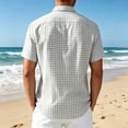 thumbnail image 4 of Fabrcox Men's Short Sleeve Button Down Shirt Plaid Collared Mens Beach Shirts Summer Color Block Lightweight Sun Shirts for Men Gray XXL, 4 of 4