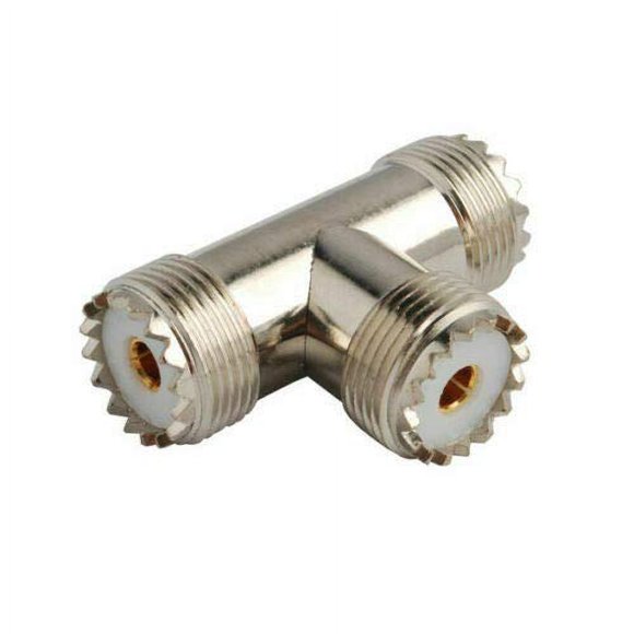 Dual Cable T Connector - SO-239 to SO-239