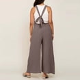 thumbnail image 6 of Joau Women's Maternity Bib Overalls Cotton Linen One Piece Jumpsuits Sleeveless Casual Loose Comfy Wide Leg Pants Romper Pregnant Clothes with Pockets, 6 of 7