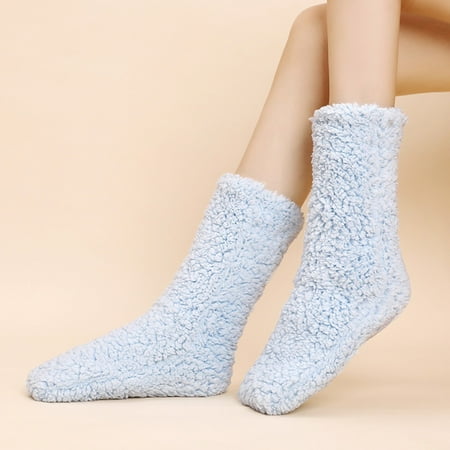 

2 pair Women Thick Super Warm For Winter Home Fuzzy Socks Super Soft Comfort Of Coral Fleece Slipper Socks Color Random