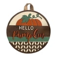 thumbnail image 2 of Aminojy Front Door Welcome Sign Hanging Thanksgiving Fall Welcome Sign 12 Inches Rustic Pumpkins Front Door Decor with Handmade Bow Knot Round Wood Hanging Welcome Sign Porch Decorations, 2 of 9