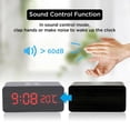 thumbnail image 6 of Glam Hobby Wooden Alarm Clock with Qi Wireless Charging Pad Compatible with iPhone Samsung Wood LED Digital Clock Sound Control Function, Time Date, Temperature Display for Bedroom Office Home, 6 of 10