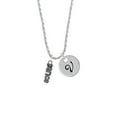 thumbnail image 2 of Delight Jewelry Silvertone Beaded ''Dance'' Silvertone Script Initial Disc - V - Charm Necklace, 20"+3", 2 of 4