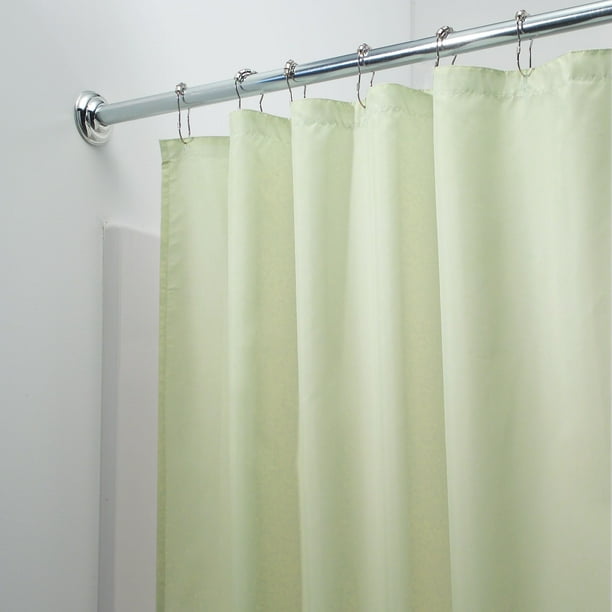Interdesign Waterproof Fabric Shower, Light Green Shower Curtain Liner
